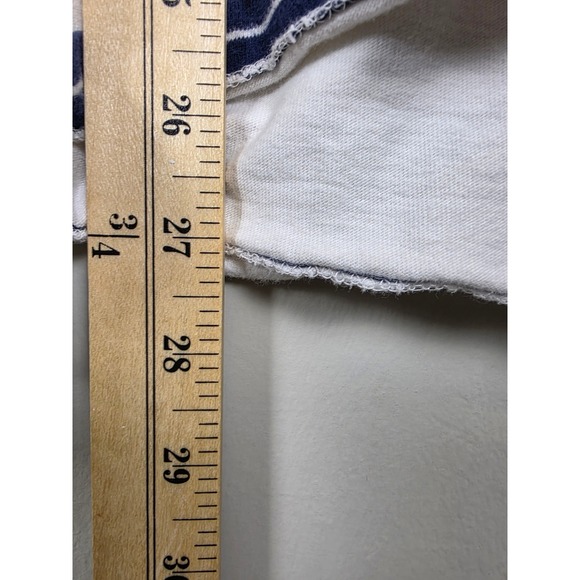 American Eagle Mens XL Vtg Fit Eagle Polo Shirt White Navy Blue Striped Cotton - Picture 6 of 7